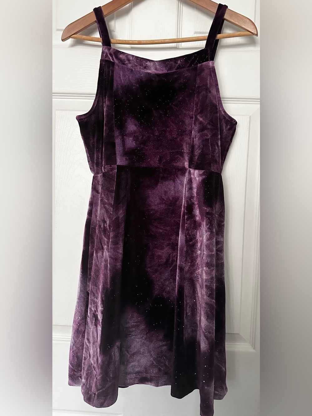Girls dress+Sz~16/18*Justice Plum Velvet Mini Dress with Subtle Sparkle